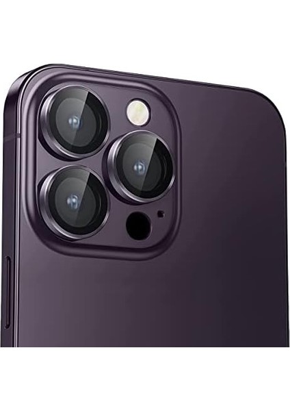 14 Pro / 14 Pro Max, 9h Safir Cam Kamera Metal Lens Koruyucu, Bllk, Koyu Mor fiyatları