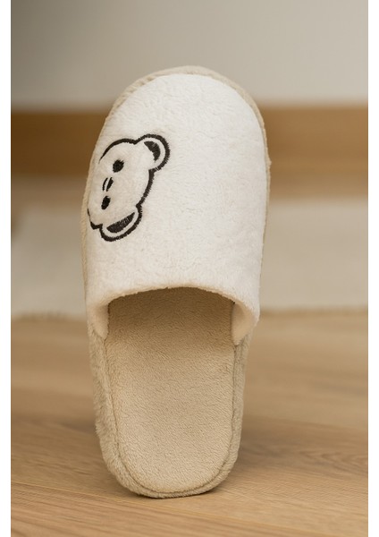 Momo Ayıcık Kadın Ev Terliği Günlük Rahat Kışlık Terlik