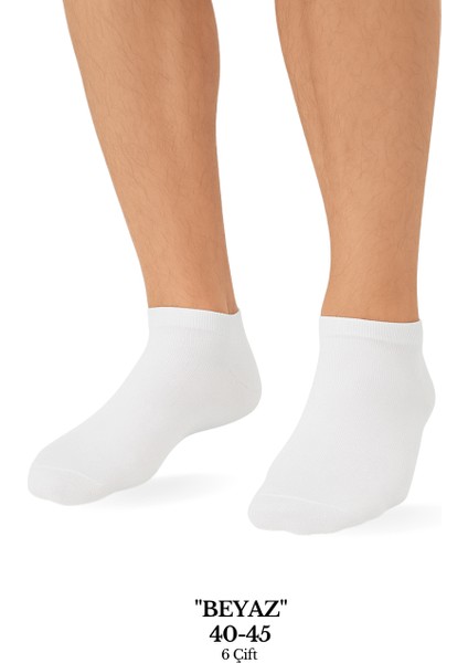 Ezowear Erkek Beyaz 6'lı Çorap