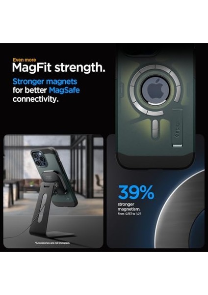 15 Pro Max ile Uyumlu Kılıf Tough Armor Magfit Magsafe Özellikli Abyss Green - ACS06596 modelleri