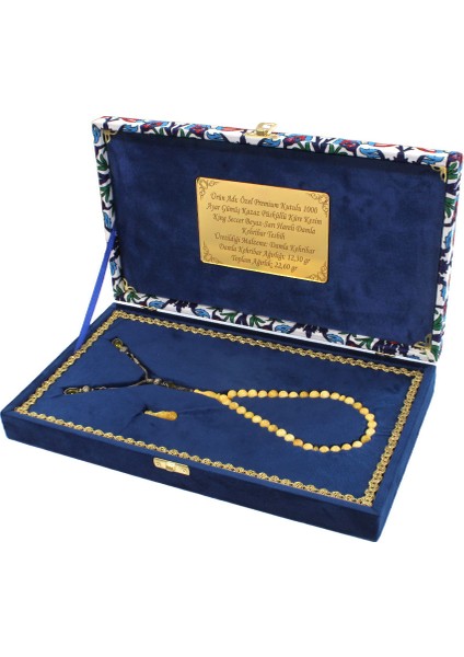 Damla Kehribar Tesbih - 1000 Ayar Gümüş Kazaz Püsküllü - King Seccer - Küre Kesim - Premium Kutulu modelleri