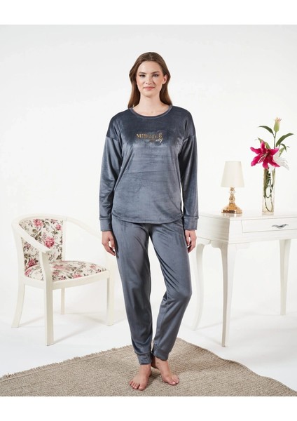 Estiva 25381 Uzun Kol Kadife Pijama Takımı