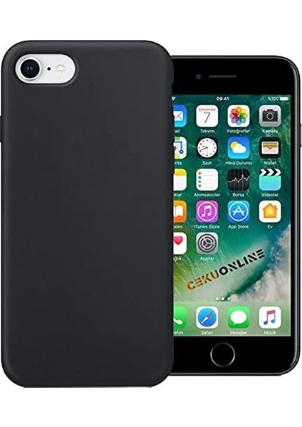 Happy 7 Plus / 8 Plus Içi Kadife Lansman Silikon Kılıf Şok Emici Full Kasa Koruma Sağlayan Kılıf - Silicone Siyah