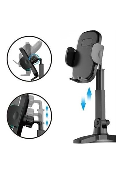 Masaüstü Telefon Standı 360 Derece Dönebilen Başlıklı Ayaklı Telefon Tripodu fiyatları