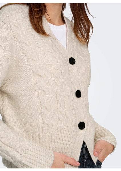 Krem Kadın Hırka Onlrıo Lıfe Ls Cable Cardıgan Knt modelleri