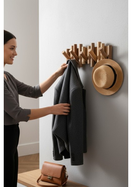 Ahşap 5'li Duvar Askılığı modelleri