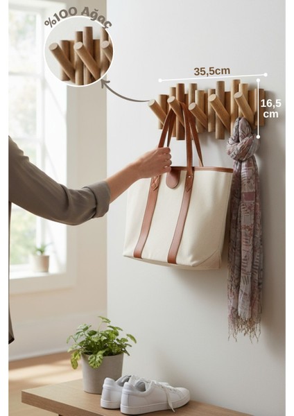 Ahşap 5'li Duvar Askılığı indirimleri