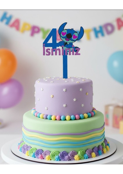 Stitch Isimli 4 Yaş Pasta Süsü