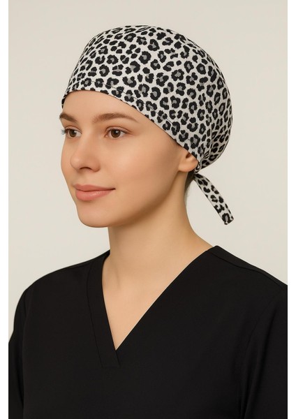 Leopar Desenli Doktor Hemşire Aşçı Bonesi Unisex