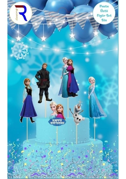 Temalı Pasta Süsü Seti, 5 Parça, 12 cm Yükseklik, Doğum Günü Parti Dekorasyonu