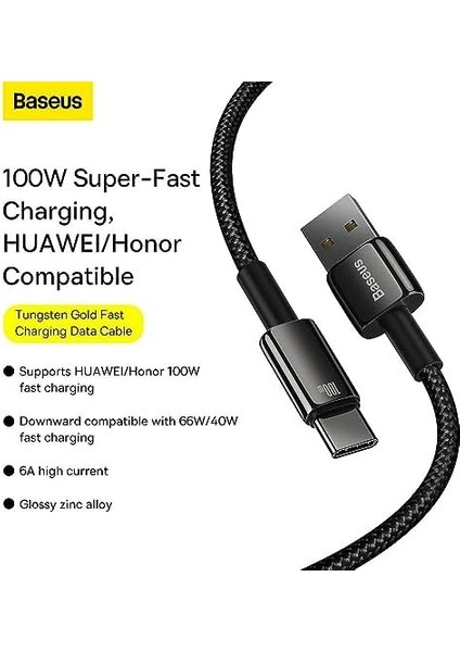 Hızlı Şarj Kablosu USB To Type-C 100W, 1m, Siyah modelleri