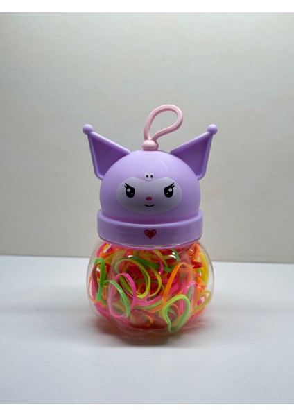 Kuromi Figürlü Kapaklı Renkli Saç Tokası Seti modelleri