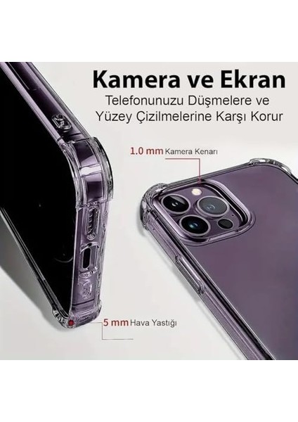 16 Pro Max Uyumlu Kenar ve Darbe Korumalı Anti Darbe Emici Şeffaf Silikon Tpu Clear Kılıf Transparent modelleri