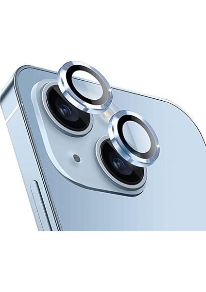 Iphone 14-14 ile Uyumlu Alaşım Çerçeveli Tempered Glass Kamera Lens Kırılmaz Cam (Sierra Mavi) fiyatları
