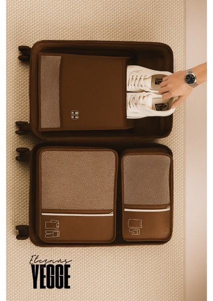 3'lü Ön Cepli Valiz Düzenleyici Bavul Içi Organizer Set Seyehat Hurcu-Kaliteli Bavul Içi Düzenleyici