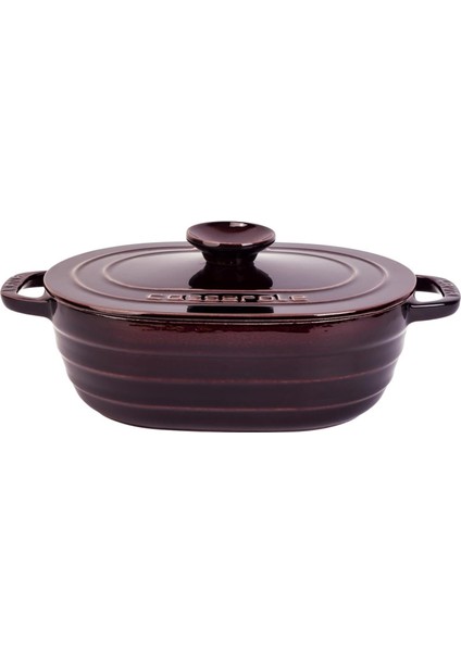 Döküm Oval Tencere Döküm Demir Kapak Experience Majolik Serisi Ölçü 24X33CM.