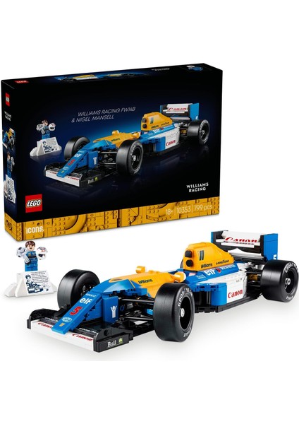 Williams FW14B ve Nigel Mansell 10353 – Yetişkinler Için Sürücü Figürü, Kupa ve Sergileme Içeren Model Yapım Seti – Kadınlar ve Erkekler Için Hediye Fikri (797 Parça)