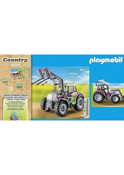 Country 71305 Büyük Traktör, Elektrikli Traktör, Katlanır Çatılı ve Elektrik Şarj Istasyonu, 4 Yaşından Büyük Çocuklar Için Oyuncak modelleri