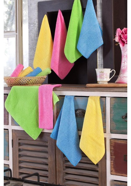 12 Adet Towel Microfiber Havlu Seti