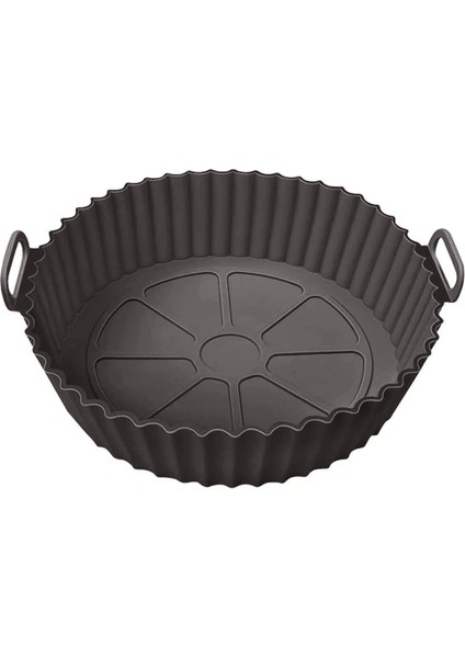 Airfryer Silikon Pişirme Kabı, Yuvarlak Hava Fritözü Aksesuarı, Tüm Airfryerlara Uyumlu Yıkanabilir Leke Tutmaz Esnek Kızartma Tepsisi… ( )