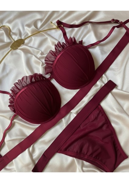 Istiridye Model Dolgulu Destekli Özel Tasarım Detaylı Sütyen Takımı