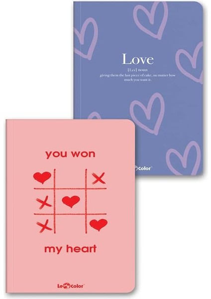 Sevgili Defter Seti 2 Li Kalp