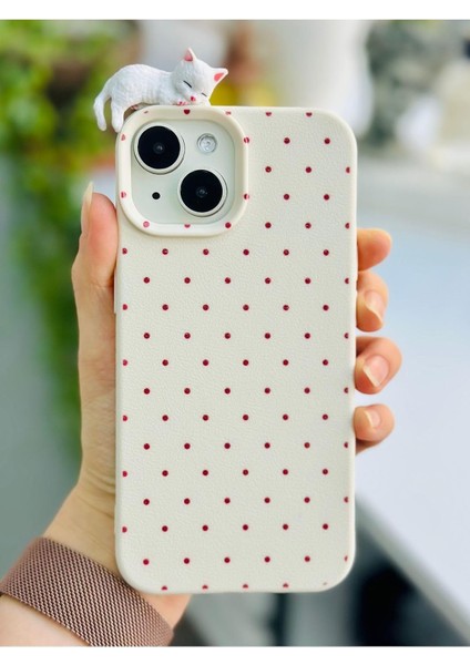 Go Aksesuar 13-14 ve 15 ile Uyumlu 3D Oyuncaklı Puantiye Kedi Tasarımlı Esnek Silikon Kılıfı