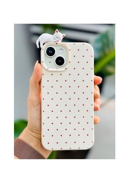 Go Aksesuar 13-14 ve 15 ile Uyumlu 3D Oyuncaklı Puantiye Kedi Tasarımlı Esnek Silikon Kılıfı modelleri