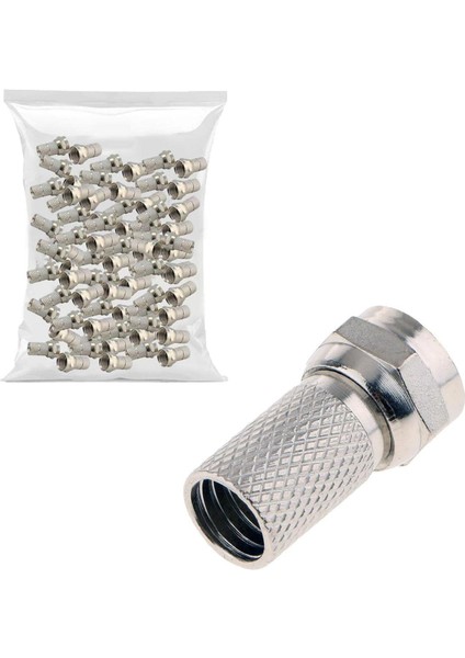 100 Adet Tv Uydu Kablosu Rg6/u4 18MM Geniş F Konnektör