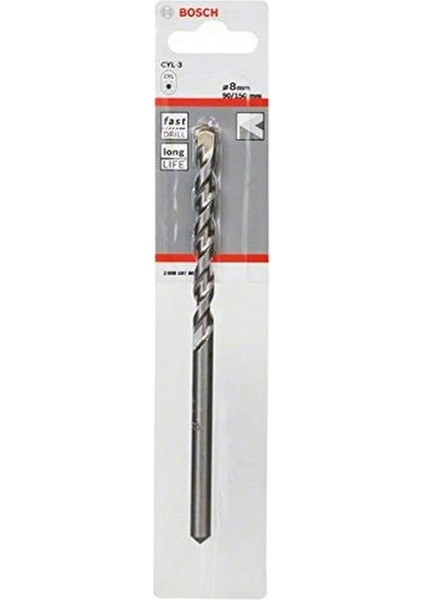 Professional Matkap ve Kırıcı Delici Uçları, Taş Ve, Gri, Durchmesser-8 MM/GESAMTLÄNGE-150 Mm, 1 Adet