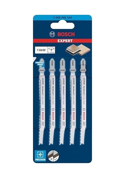 Professional 5x Expert ‘hardwood 2- Clean’ T 308 Bf Dekupaj Testere Bıçakları (Plastik Kaplı Levhalar, Multipleks Levha, Uzunluk 117 Mm, Aksesuar Dekupaj Testeresi) fiyatları