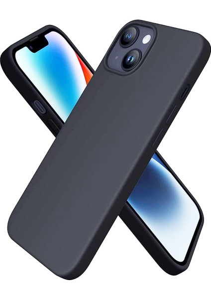 13/14 Kılıf 6.1 ile Uyumlu, Sıvı Silikon 3 Katmanlı Tam Kaplamalı Yumuşak Jel Kauçuk Kılıf Kapak, (Siyah, 6.1 Inç)