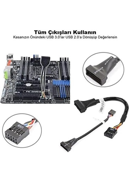 PX-4584 Anakart USB 2.0 Girişi USB 3.0 Porta Çevirici Kablo fiyatları