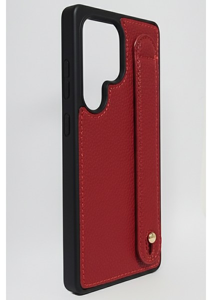 Samsung Galaxy S25 Ultra Tutmaçlı Bordo Yumuşak Deri Kılıf modelleri