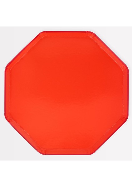- Tomato Red Dinner Plates - Domates Kırmızısı Tabaklar (L) (X8)