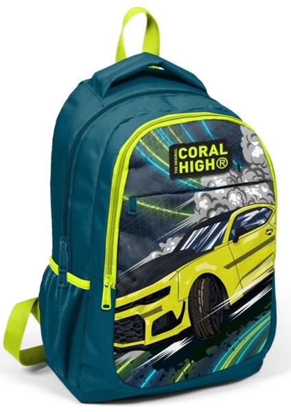 Nefti/sarı Araba Ilkokul ve Ortaokul Sırt Çantası Üç Bölmeli Erkek Çocuk