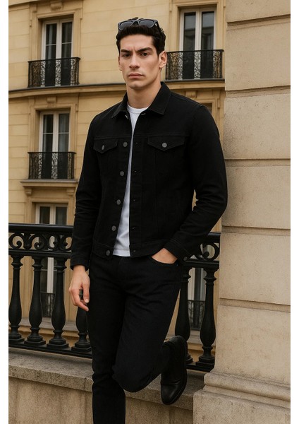 Erkek Günlük Mevsimlik Premium Trend Siyah Kot Ceket modelleri