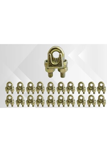 Halat Kelepçesi, 6mm, Sarı Galvaniz Kaplama, 20 Adet Set, A Tipi fiyatları
