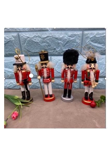 Kurşun Asker Ahşap Dekoratif Eşya (4lü Set 13CM)