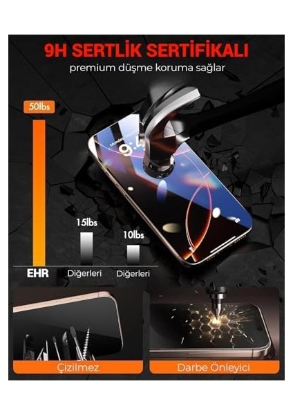 13/13 Pro / 14 ile Uyumlu Gizlilik Filtreli Darbelere Karşı Maksimum Koruma Sağlayan ve Uygulama Aparatlı Telefonda Toz Bırakmayan Hayalet Cam ( 13 / 13 Pro/ 14) fiyatları