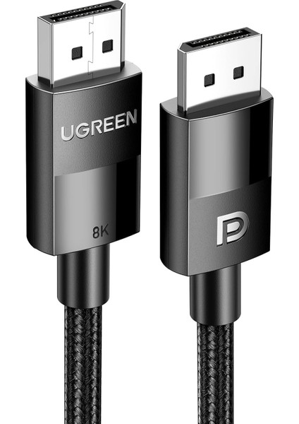 8k 60 Hz Port To Port 1.4 Örgülü Kablo 3 Metre, Siyah