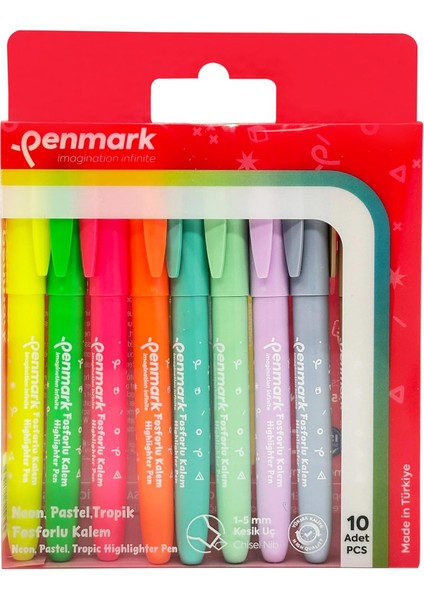 Tipi Fosforlu 10&apos;lu Bristol Neon ve Pastel ve