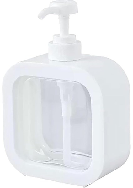 Plastik Sıvı Sabunluk, Beyaz Renk, 500 ml (1)