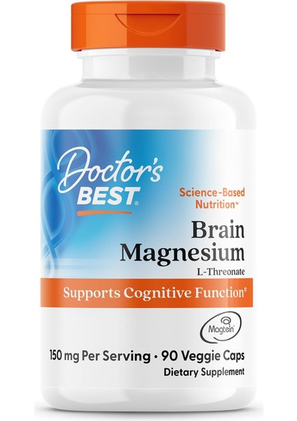 Doctors Best Brain Magnesium L-Threonate With Magtein Supports Cognitive 90 Veggie Caps