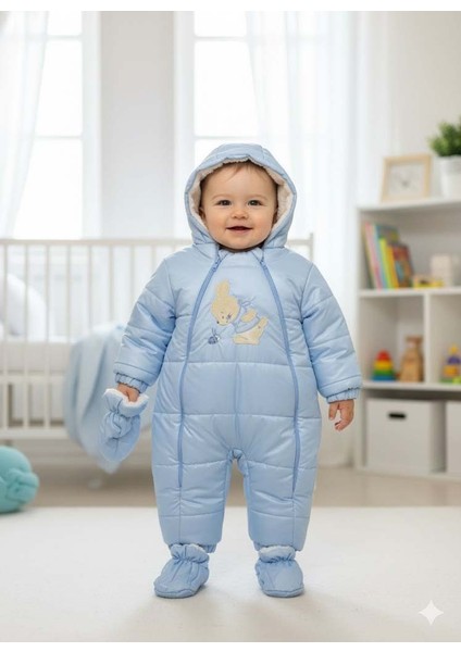 Bebek Içi Kürklü Çıkabilen Patik ve Eldivenli Astronot Tulum