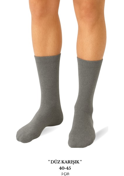 EzoWear Uzun Karışık Renk 5'li Erkek Çorap Seti