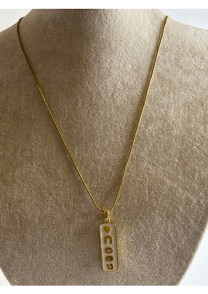 Şans Plakalı Gold Kolye