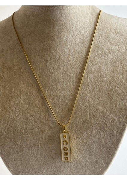 Şans Plakalı Gold Kolye modelleri