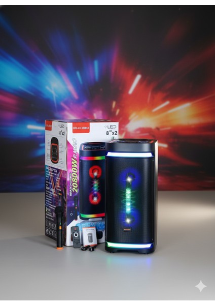 Kolav M2854 Ses Bombası Büyük Boy Party Box Bluetoot Hoparlör Speaker 40W Taşınabilir Hoparlör 8 Inç