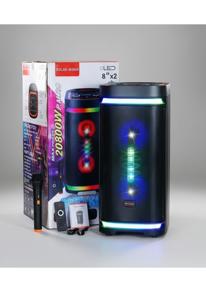 Kolav M2854 Ses Bombası Büyük Boy Party Box Bluetoot Hoparlör Speaker 40W Taşınabilir Hoparlör 8 Inç fırsatları